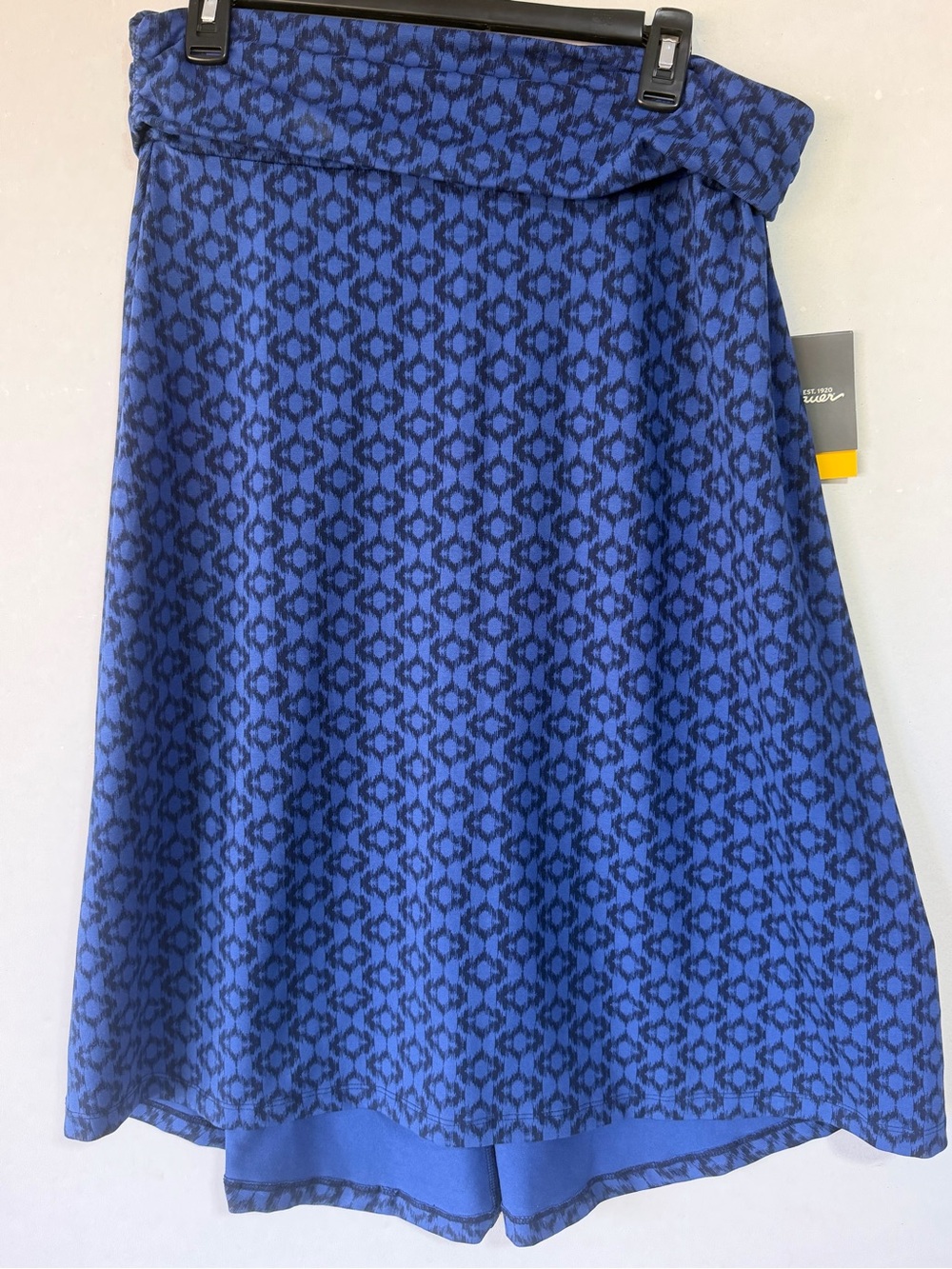 Eddie Bauer Blue Patterned A-Line Skirt